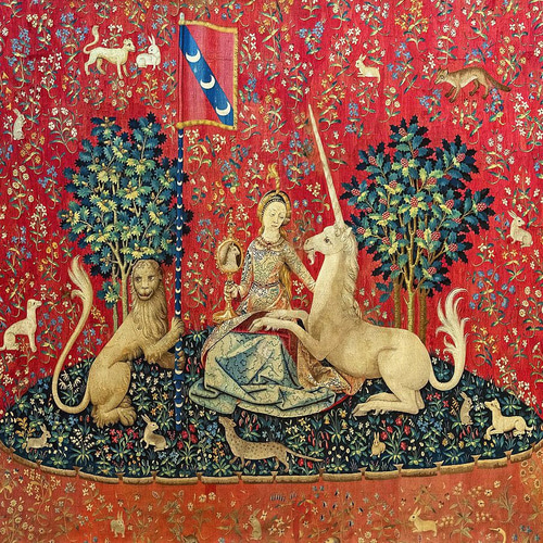 ドライ Tシャツ 貴婦人と一角獣 視覚 名画 絵画 グッズ ユニコーン