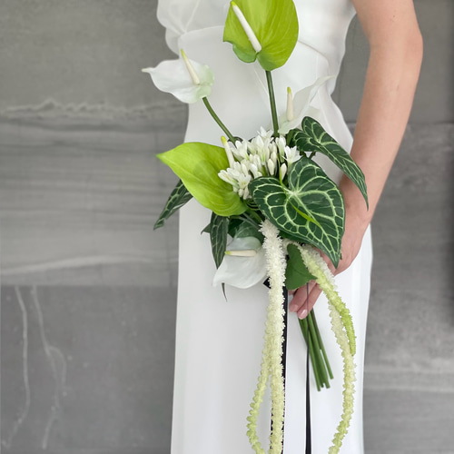 新作◎アンスリウム×アマランサス♪アームブーケ ウェディングブーケ