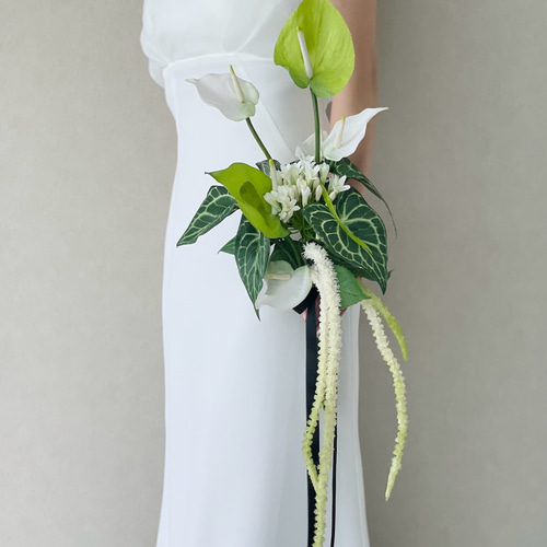 新作◎アンスリウム×アマランサス♪アームブーケ ウェディングブーケ