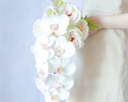 【専用ページ】コチョウランのウェディングブーケ＆ブートニア 結婚式 前撮り 特別価格】コチョウランのウェディングブーケ＆ブートニア 結婚