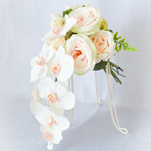 胡蝶蘭とバラのブーケ】ウエディングブーケ、アーティフィシャル