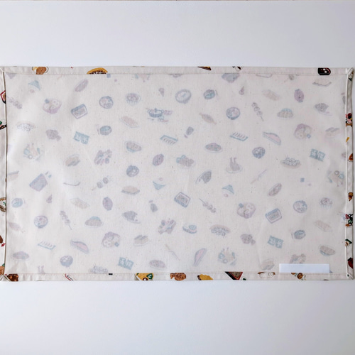 受注製作】《サイズオーダー可》一枚仕立ての食べ物柄ランチョンマット