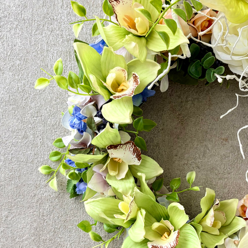 トロピカル 夏、南国風リース サマーリース アンスリウム シンビジウム