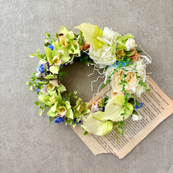 アンティークリース リース シャビーシック ナチュラル 造花 壁飾り