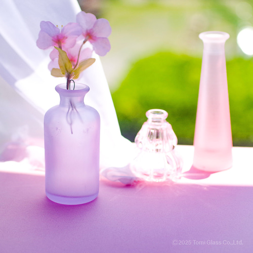 ピンクでレトロ／WEB限定／ヴィンテージ小瓶／一輪挿しセットECST063