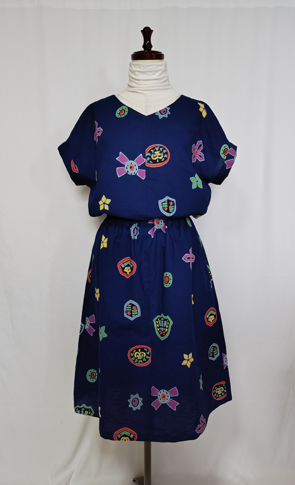 浴衣リメイク　フレンチスリーブワンピース 楽天市場】【浴衣リメイクフレンチスリーブワンピース】一点もの