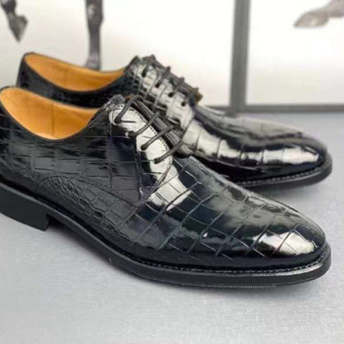 本物クロコダイル ビジネスシューズ 紳士靴 本革底サイズ24cm-27cm選択