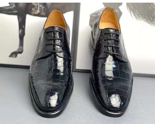 本物クロコダイル ビジネスシューズ 紳士靴 本革底サイズ24cm-27cm選択