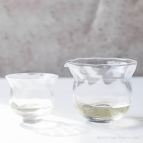 北海道の吹きガラス】OG002小樽ガラス片口 おちょこ・ぐい呑み・徳利