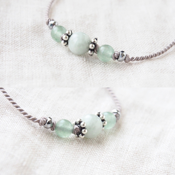Petite Short Necklace（翡翠×グリーンアベンチュリン） 4枚目の画像