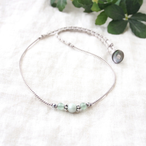 Petite Short Necklace（翡翠×グリーンアベンチュリン） 2枚目の画像