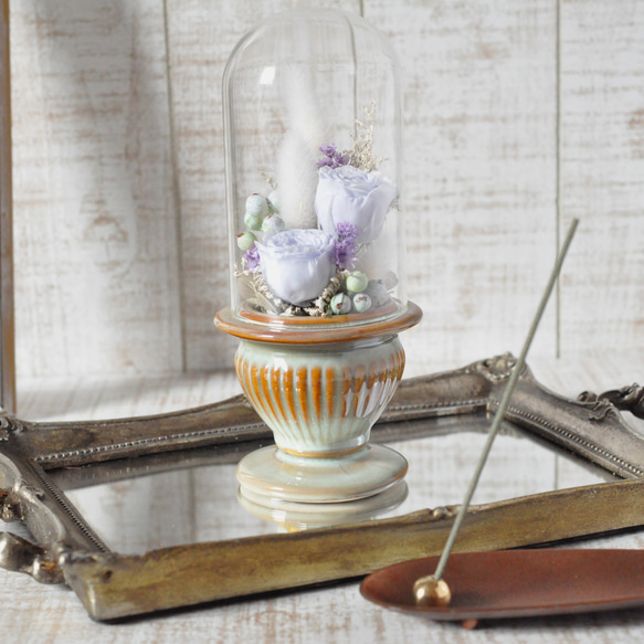 ✽やさしく寄り添う✽モダンなお供え花【funeral glass flower 〜small dome～ 】 3枚目の画像