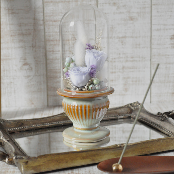 ✽やさしく寄り添う✽モダンなお供え花【funeral glass flower 〜small dome～ 】 2枚目の画像