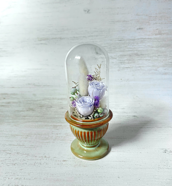 ✽やさしく寄り添う✽モダンなお供え花【funeral glass flower 〜small dome～ 】 1枚目の画像