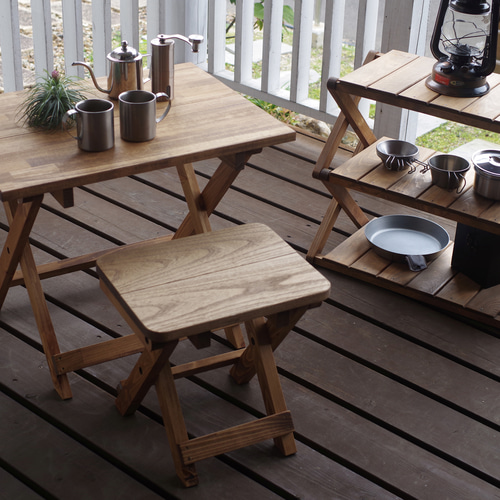 職人仕上げ】木の折りたたみテーブル / ショコラ色 / ラジアータパイン