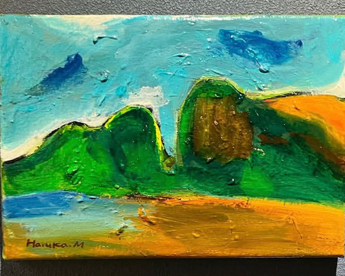 【即ご購入OK】山のある景色 油彩画(?) 油絵 大￼雪山の風景 高橋益之「大雪山風景」油絵・SM 絵画買取・販売