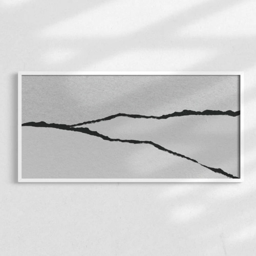 額付アートポスター 横長【 マウンテンリッジ 】木製フレーム付 UV