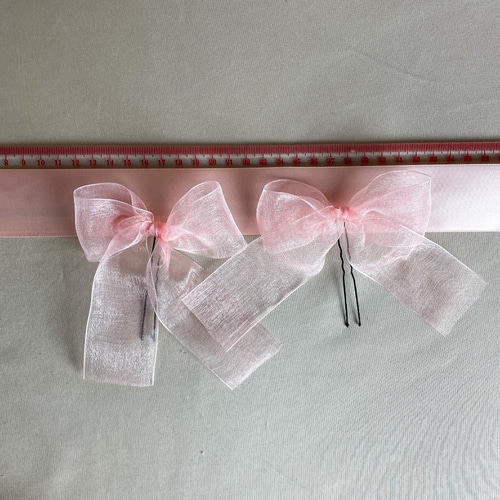 ☆春色ピンクリボンで髪を飾ろう♪上品で可愛いヘアアクセセット
