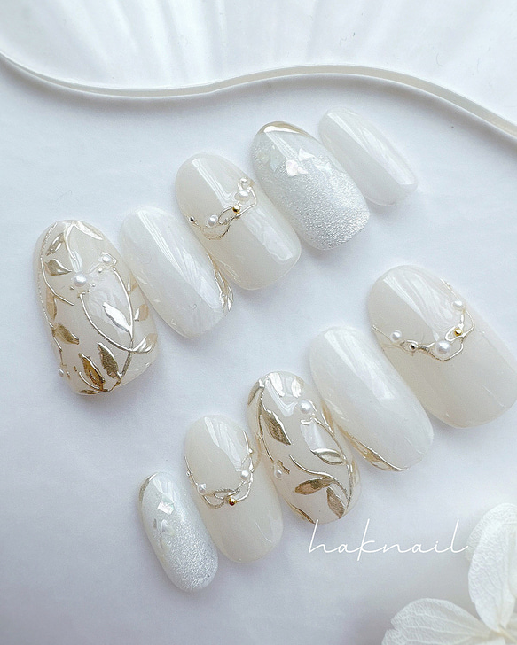 ジャスミン ウェディングネイル ブライダルネイル マグネットネイル 人気順｜ブライダル(結婚式/ウェディング)/#ジャスミンネイルのネイル