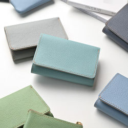 シンプル三つ折り財布 【 シュリンクレザー 】 ミニ財布 ミニウォレット コンパクト HW31K 18枚目の画像