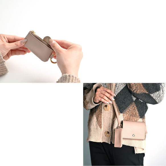 シンプル三つ折り財布 【 シュリンクレザー 】 ミニ財布 ミニウォレット コンパクト HW31K 14枚目の画像