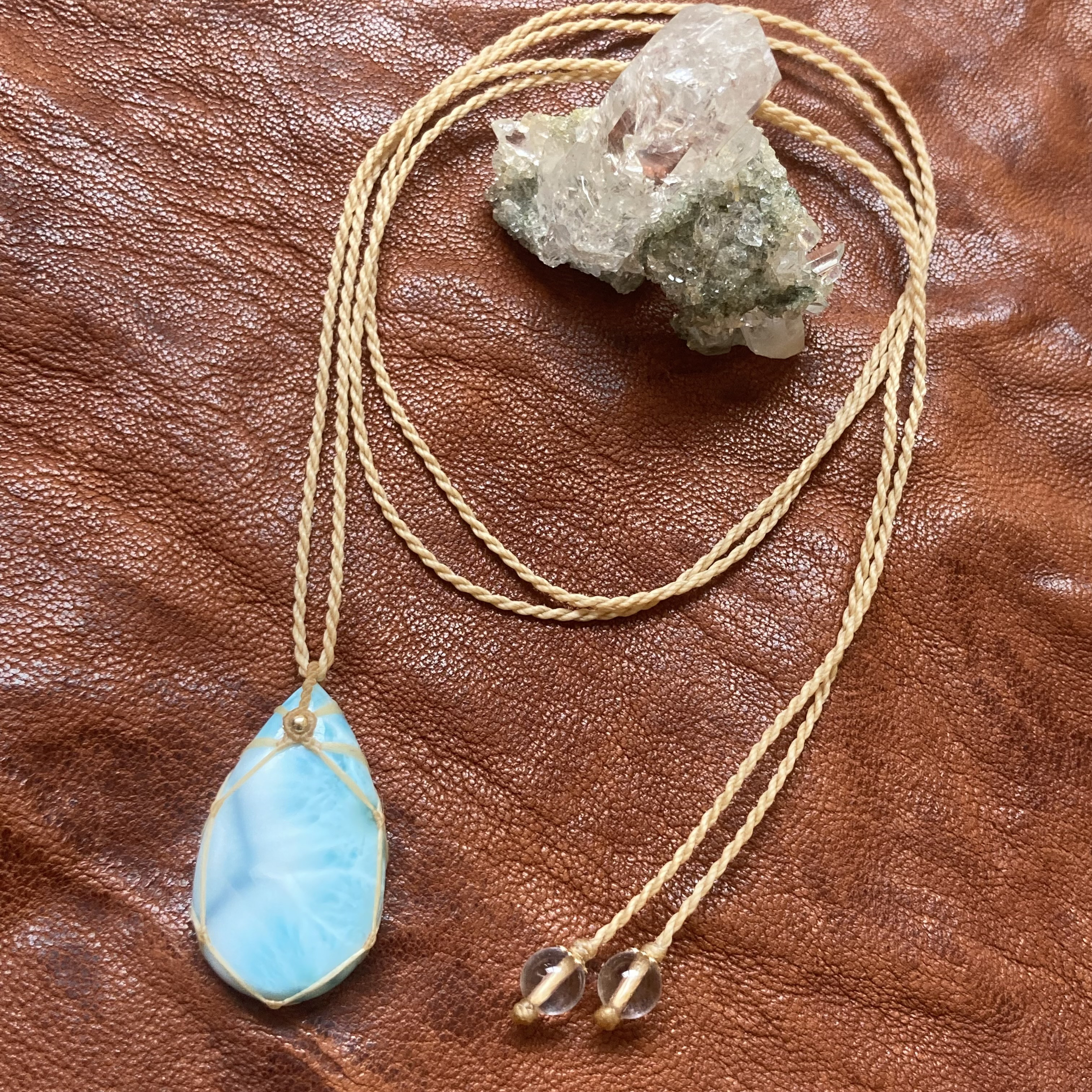 -Bare skin- ラリマーマクラメネックレス