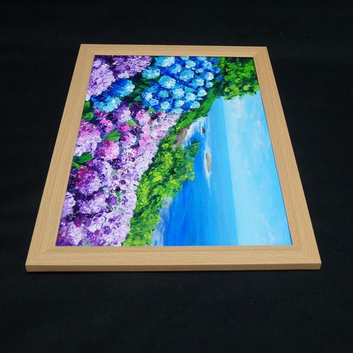 油絵 油彩 油彩画 絵 絵画【青い紫陽花】 青い紫陽花】油絵/絵画/油彩/油彩画/絵/インテリア | HIROSHI1990