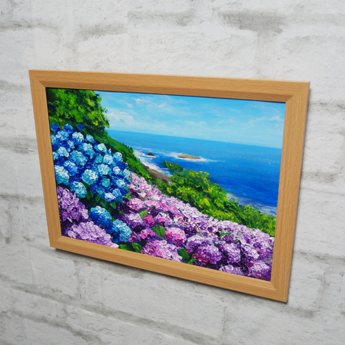 油絵 油彩 油彩画 絵 絵画【天空のピンクと紫の紫陽花】 油絵 油彩 油彩画 絵 絵画【天空のピンクと紫の紫陽花】 絵画