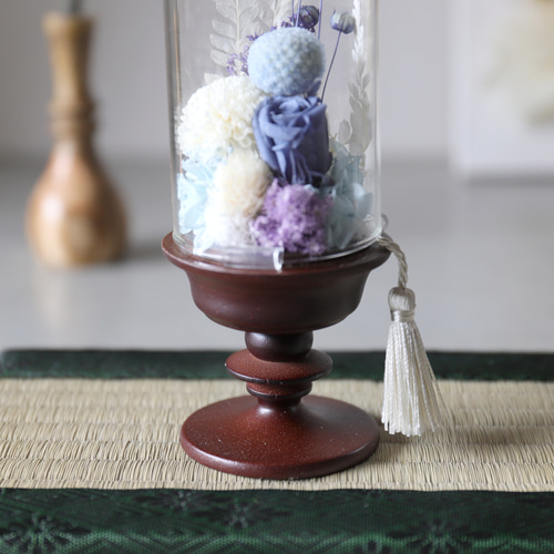 プリザーブドフラワーアレンジメント ガラス容器入り　ホコリ被らない プリザーブドフラワー ガラスドーム 通販 フラワー