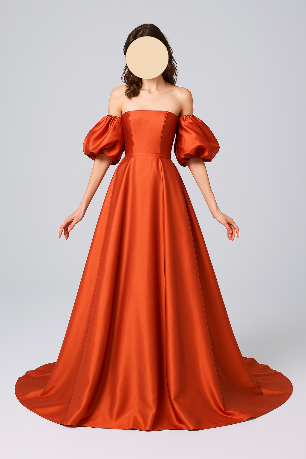 送料無料！カラードレス テラコッタ色 テラコッタ色 スレンダーライン 前撮り ワンピース