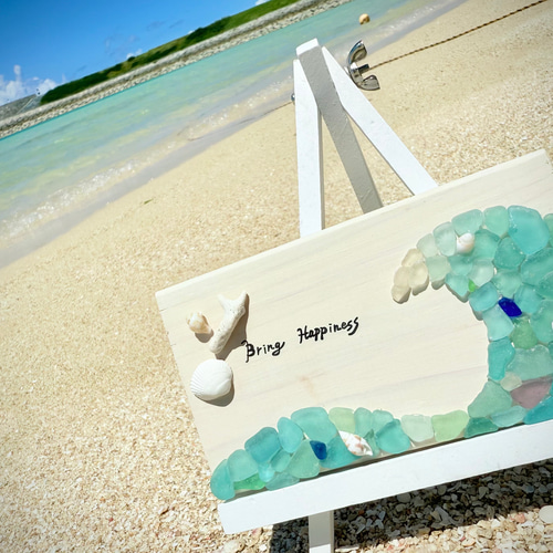 シーグラスアート（小）/貝殻/シーグラス/サンゴ/海/夏/西海岸