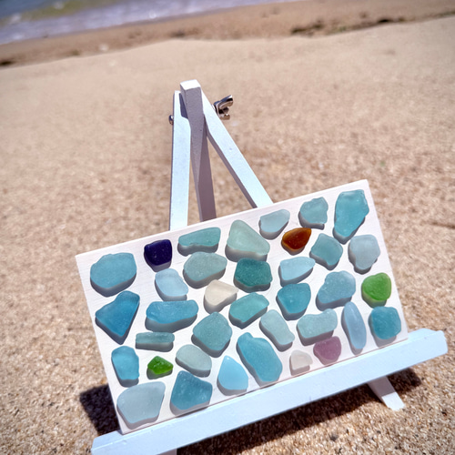 シーグラスアート（小）/貝殻/シーグラス/サンゴ/海/夏/西海岸