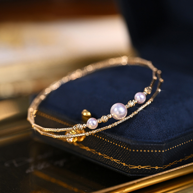 [ヘイズジュエリー] フローティングライト リーピングゴールドシリーズ 18Kゴールド ダブルレイヤーデザイン 日本製オーロラア