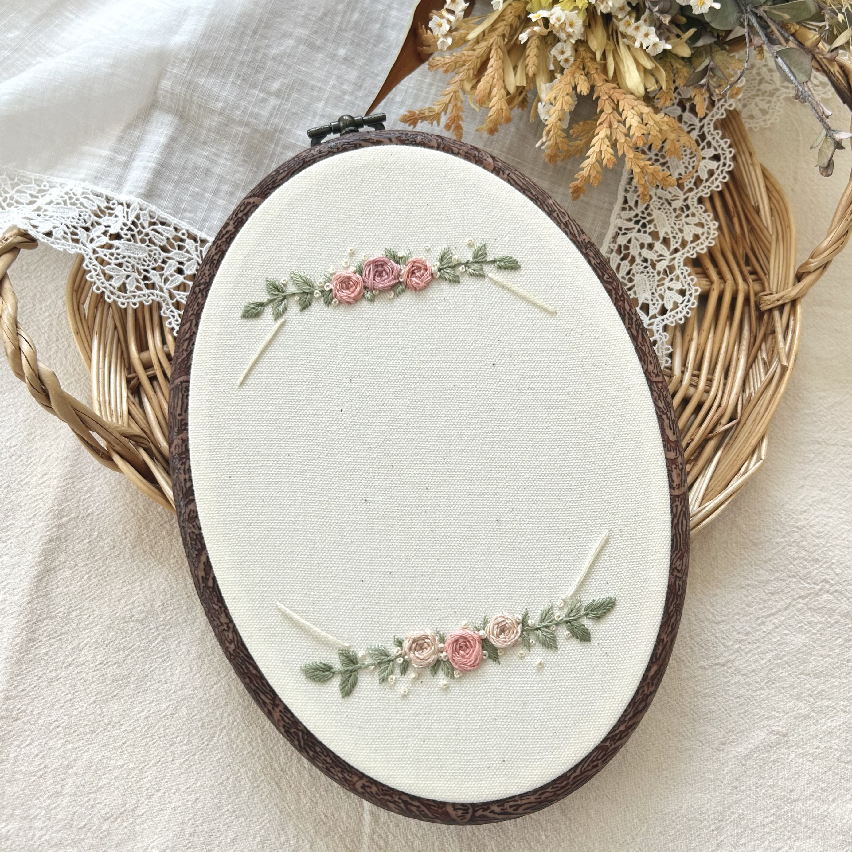 哲*直様 フレーム　ハンドメイド　手刺繍