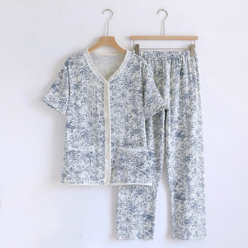 綿100％ ガーゼ 半袖 パジャマ 部屋着 敏感肌