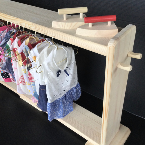ペット、犬用 ハンガーラック 90 木製 ペット服・アクセサリー 大人の