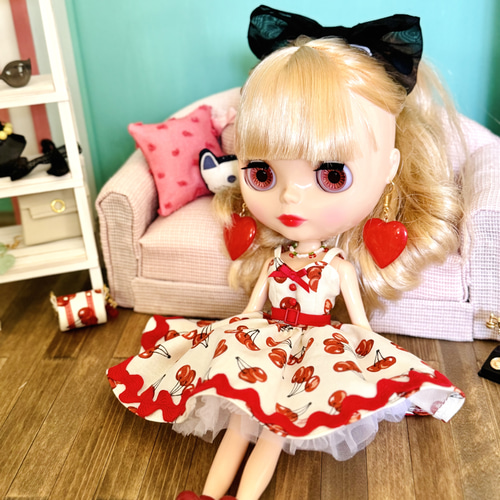 チェリー ポップドレス パニエセット 1/6ドール 22cmドール