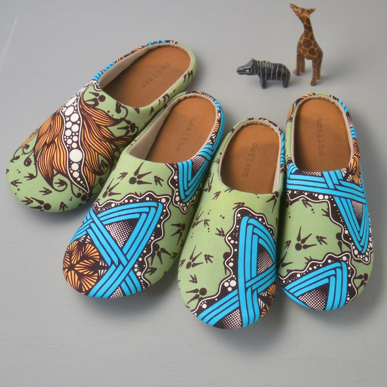 アフリカミントスター／ルームシューズ　すべらない、オールシーズンOKの丈夫な洗える室内履き(スリッパ)