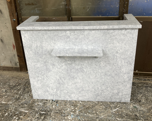 カウンターテーブル ホワイト ストーン調 受注製作】☆ホワイトストーン柄☆石目☆御影調☆受付カウンター