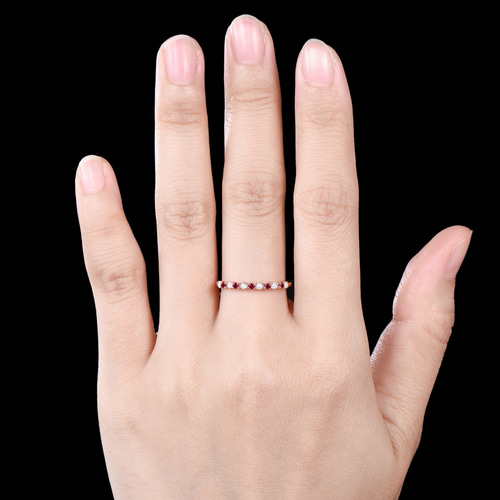 7月の誕生石 ルビー カップルリング 9月の誕生石 ブルーサファイア