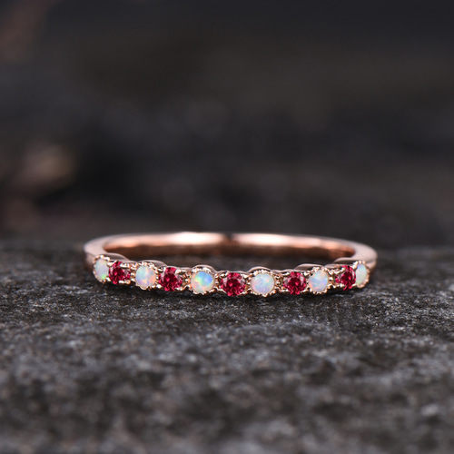 7月の誕生石 ルビー カップルリング 9月の誕生石 ブルーサファイア