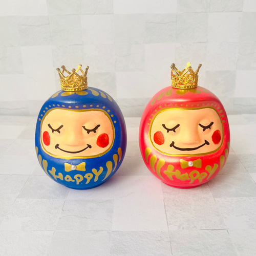 名前・文字入れ可♡】みまもりだるまの貯金箱/王冠付き♡選べるカラー
