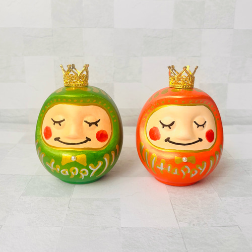 名前・文字入れ可♡】みまもりだるまの貯金箱/王冠付き♡選べるカラー