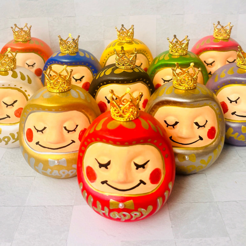 名前・文字入れ可♡】みまもりだるまの貯金箱/王冠付き♡選べるカラー