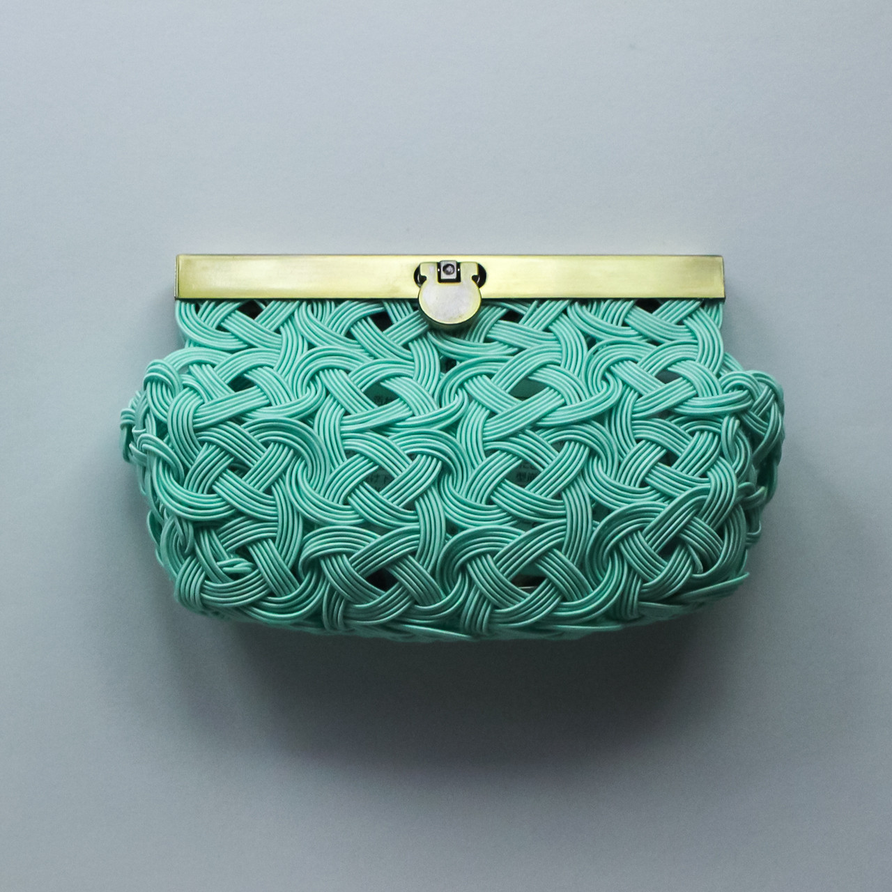 ハッピーを詰め込む 水引がま口ポーチ スカイブルー