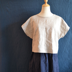 リネン100％　麻　Tシャツ　レディース　天然素材　カットソー　日本製　無染色　無漂白 夏　涼しい　無地　 5枚目の画像
