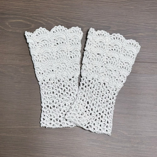 レース編み♡ハンドウォーマー♡ハンドカバー♡手編み 手袋・ミトン
