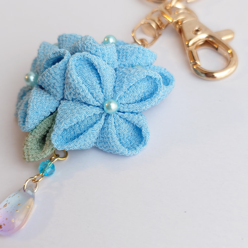 あじさい 紫陽花 キーホルダー バッグチャーム キーホルダー つまみ
