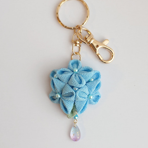 あじさい 紫陽花 キーホルダー バッグチャーム キーホルダー つまみ