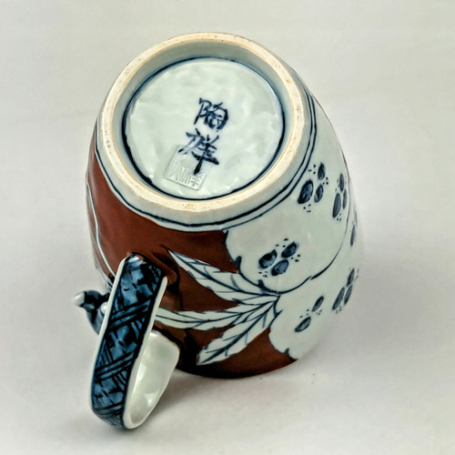 古染柘榴文様 一閑人彫マグカップ（赤）【陶祥窯・有田焼】 マグカップ